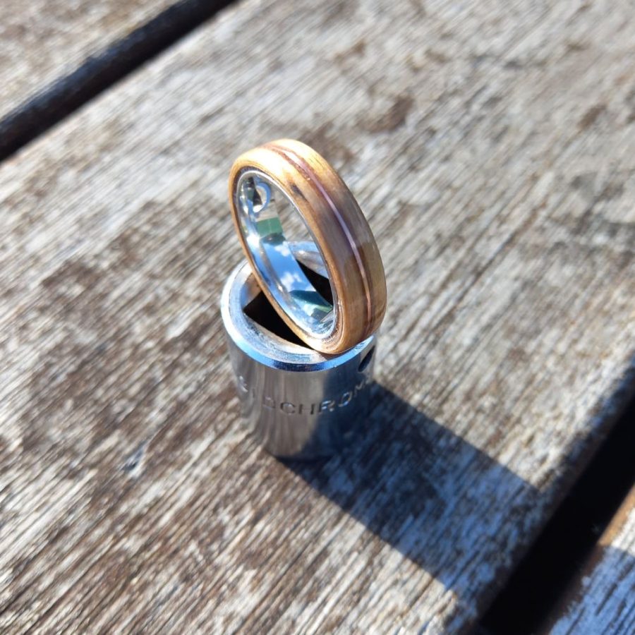 NZ Native Tawa with Stainless Steel Core and Copper Band - Image 2