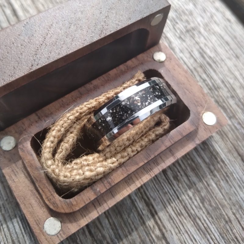 Ashes and Sand - Tungsten Memorial Ring