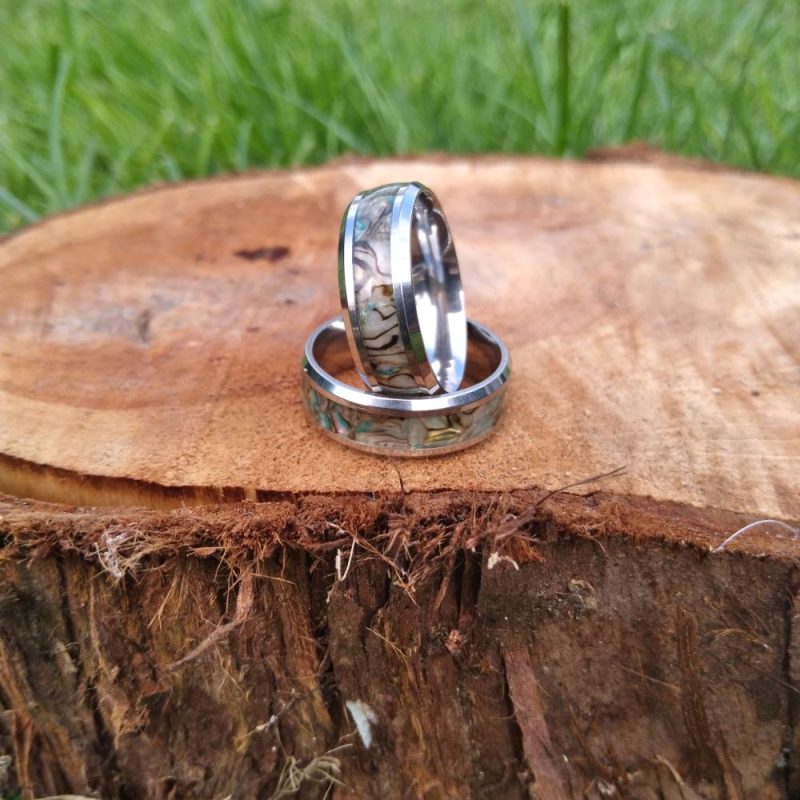 Paua Shell Channel Ring