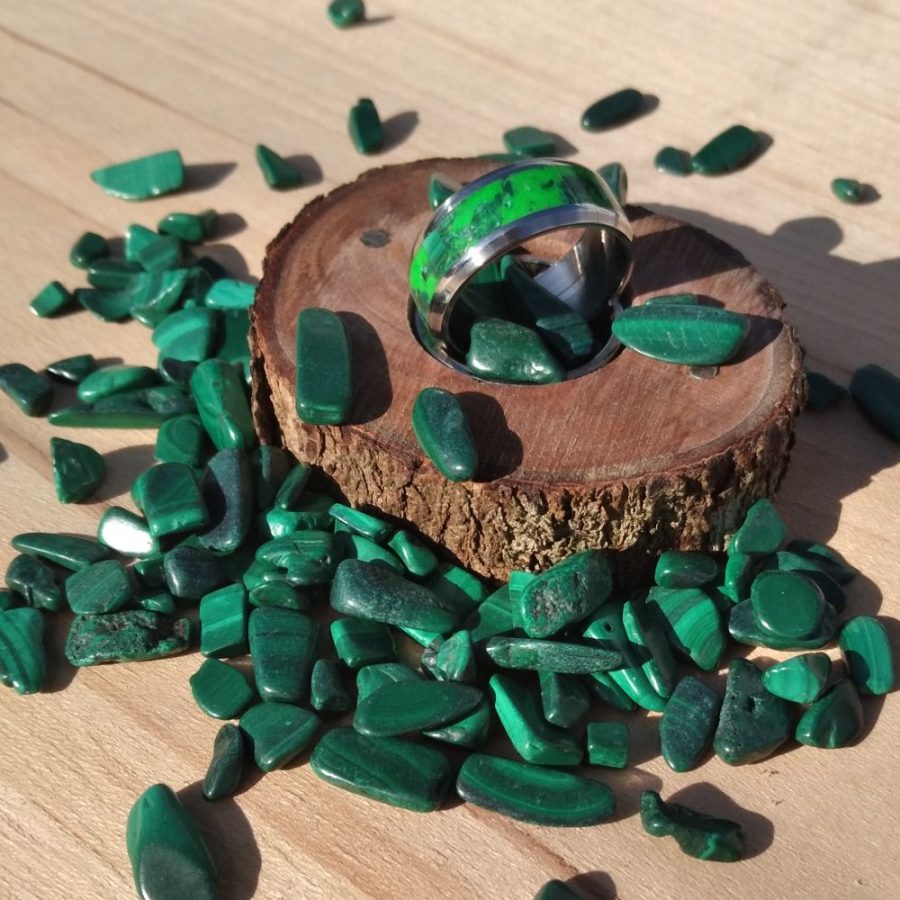 Malachite Glow Stone Ring
