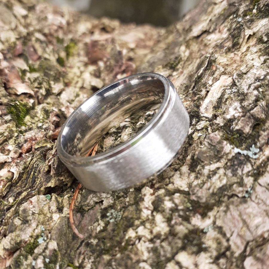 Men’s Silver Titanium Brushed Ring (TOUGH) - Image 2